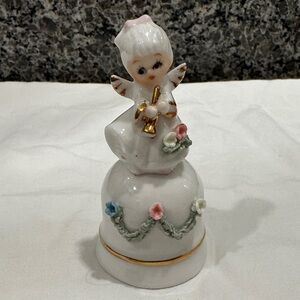 Vintage Porcelain Angel Bell Figurine
